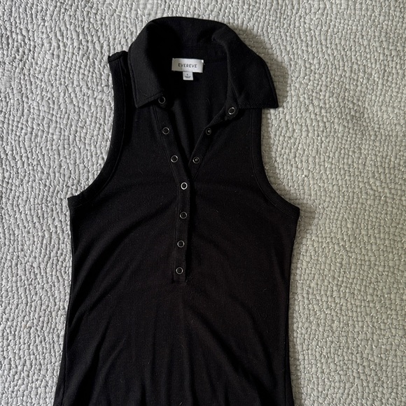 Evereve Black Sleeveless Collared Top - Picture 1 of 4